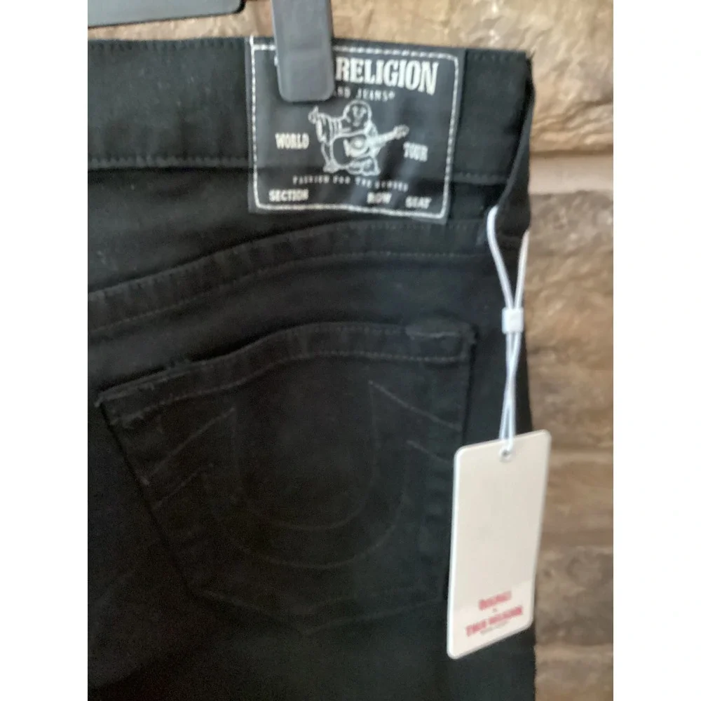 True Religion Geno Relaxed Slim Jeans Black Body Rinse Mens 36‎ x 31  NF NWT
